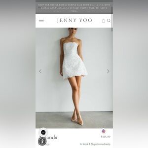 Jenny Yoo White Strapless Dress